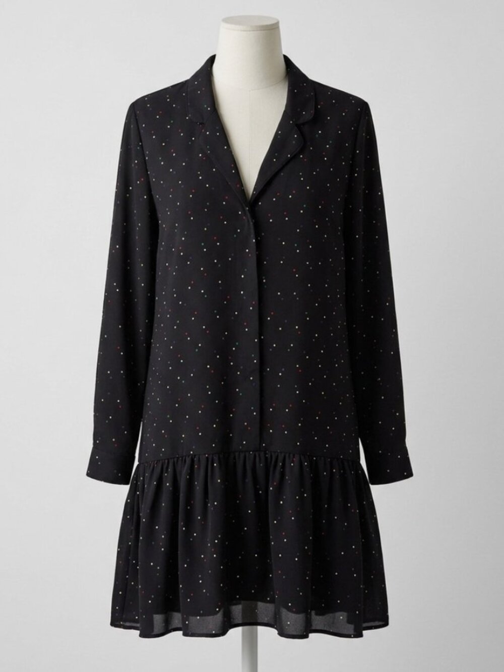 NWOT Zara Trafalue Collection Tunic Mini-Dress Black with stars L Goth Cute
